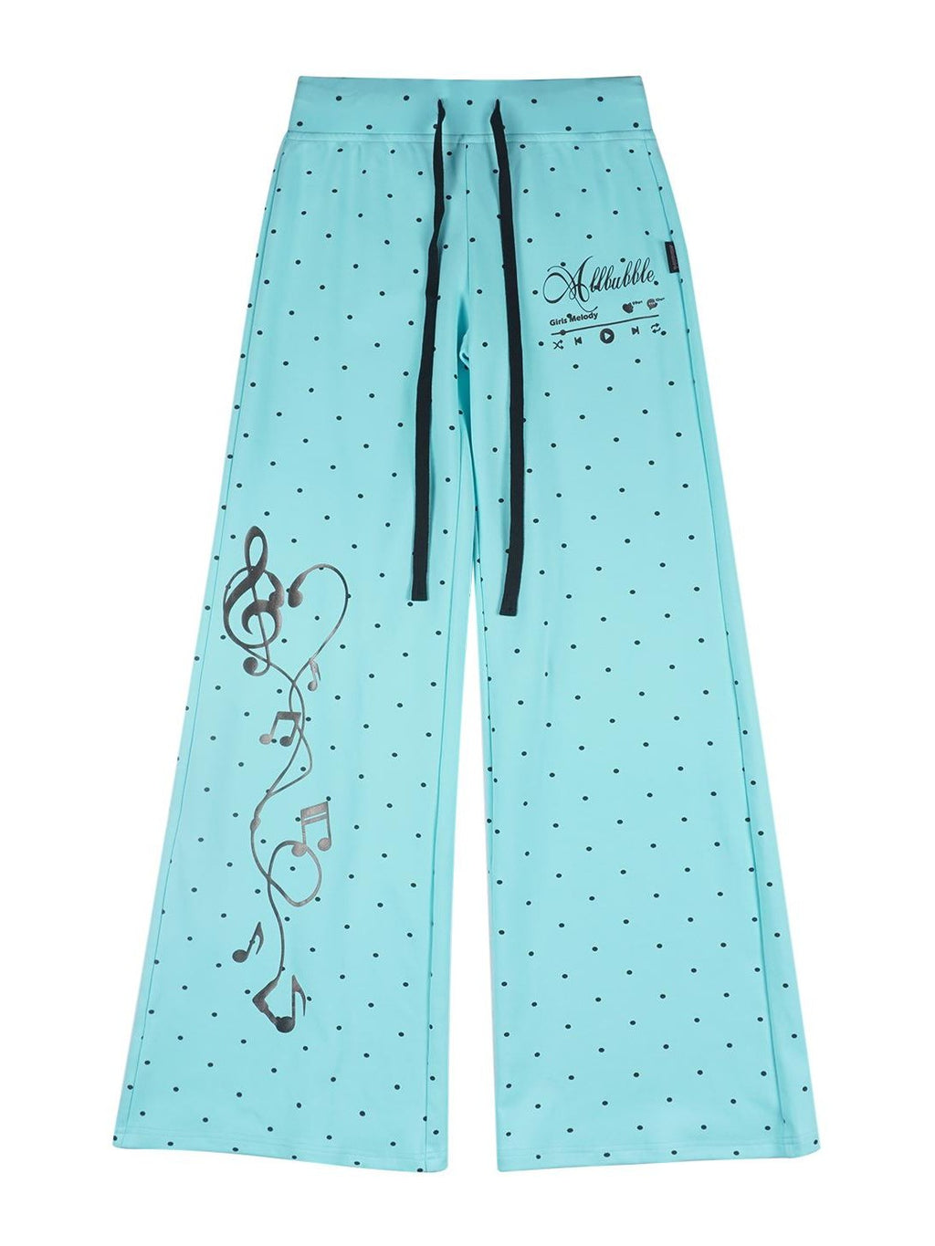 allbubble Polka Dot Print Flared Women's Cotton Sweatpants