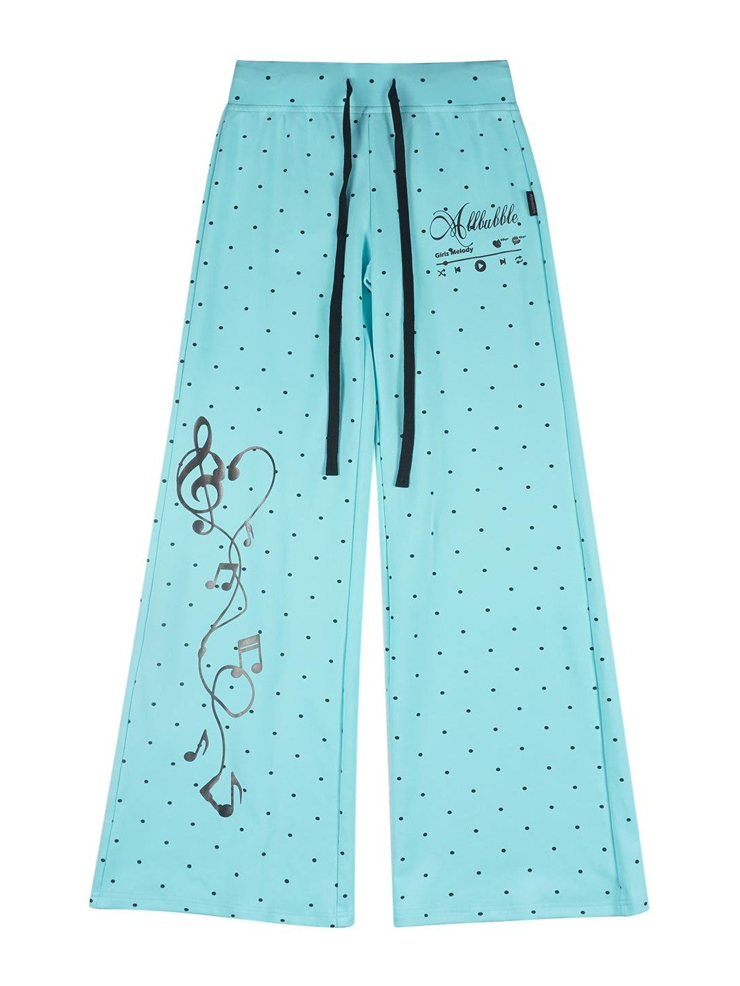 allbubble Polka Dot Print Flared Women's Cotton Sweatpants