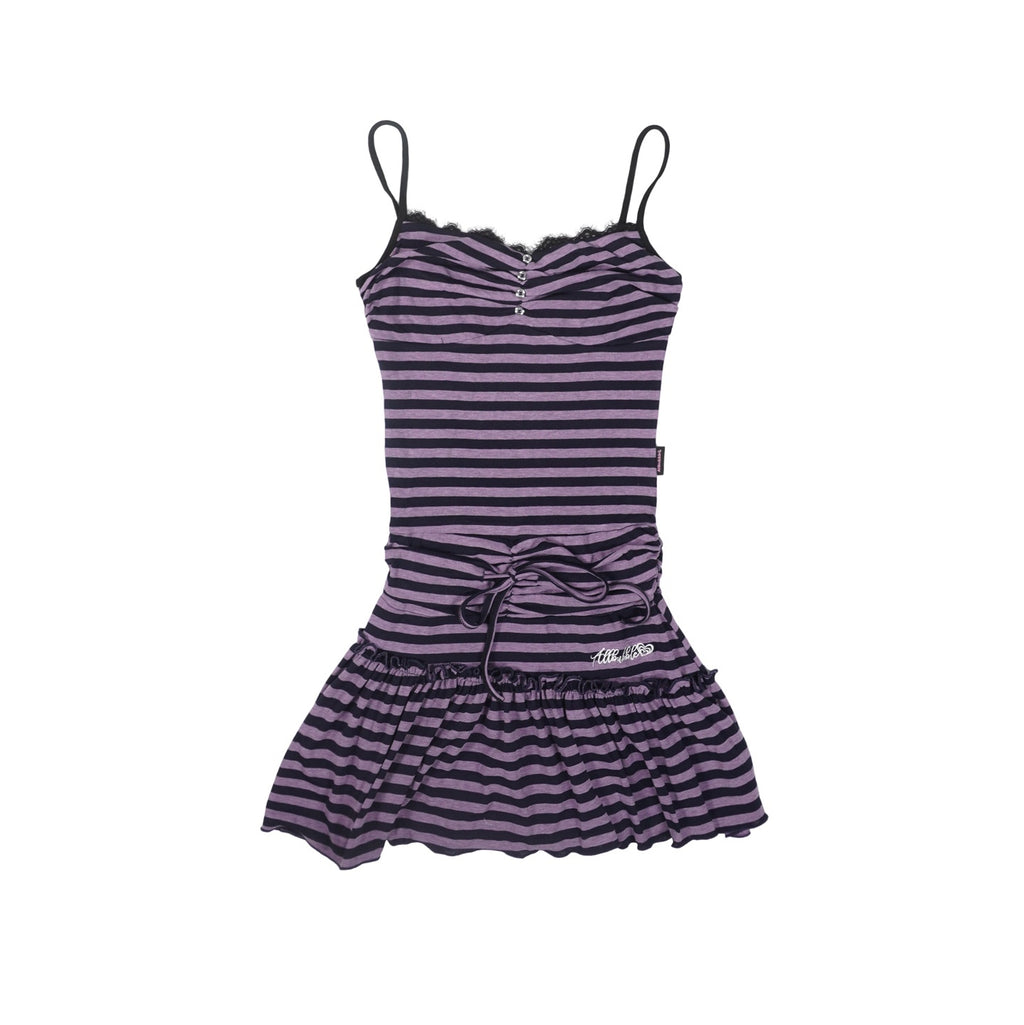 allbubble_Purple_Black_Striped_Lace_Trim_Drawstring_Knit_Women's_Lyocell_Slip_Mini_Dresses_1040648331597_MISSTT