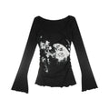 allbubble_Smoke_Butterfly_Art_Print_Ruched_Waist_Women's_Lyocell_Long_Sleeve_T-shirts_1083186928912_MISSTT