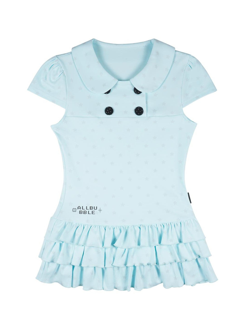 Star Print Doll Collar Puff Sleeve Women's Cotton Short Sleeve T-shirts