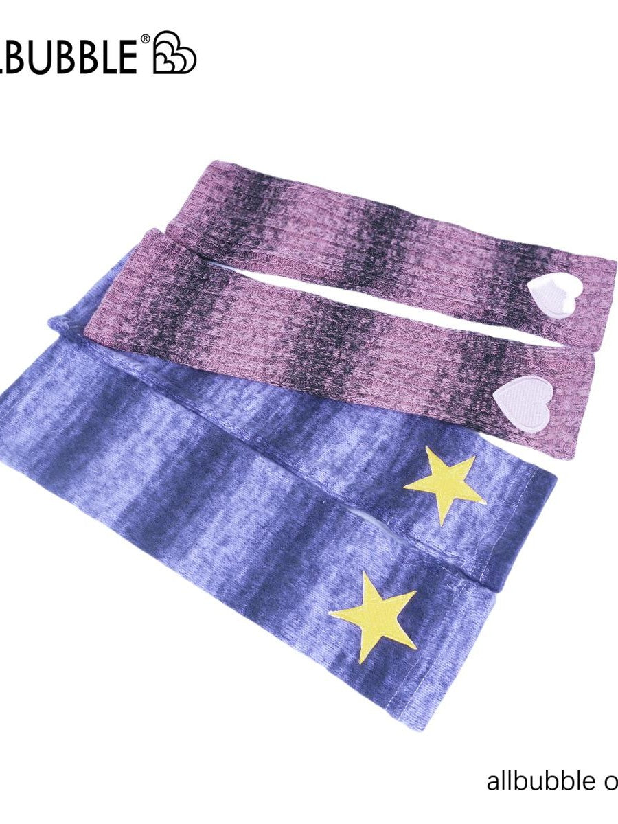 allbubble Y2k Star Embroidered Striped Women's Polyester Arm Warmers