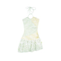 allbubble_Yellow_Green_Color_Block_Star_Knit_Women's_Halter_Mini_Dresses_885815958855_MISSTT