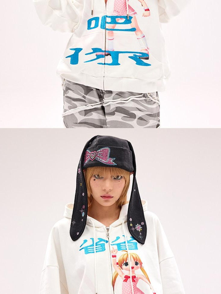 CFIERCE Cute Cartoon Bow Accent Casual Unisex Youth Onesize Black Blue White Knit Beanie