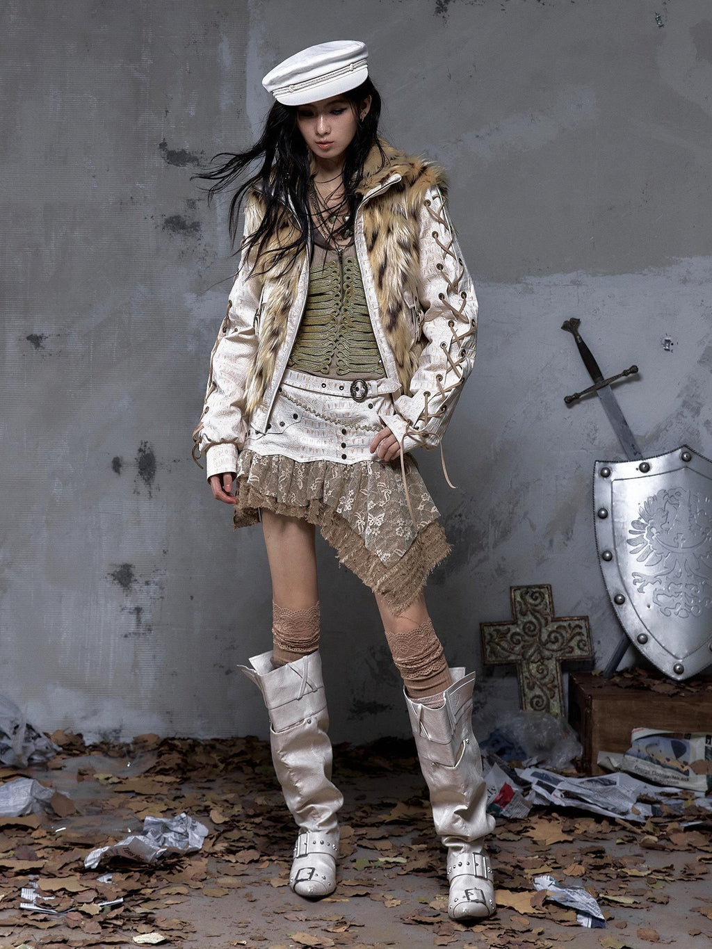 NO ROMANCE Pastel Yellow Faux Two Piece Slim Mid Rise City Walk Casual Women Mini Skirts