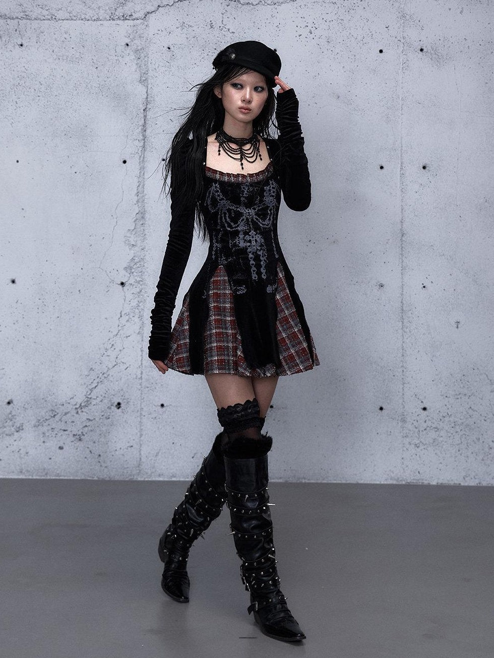 NO ROMANCE Vintage Puff Sleeve Square Neck Slim A Line Citywalk Party Casual Mini Dresses