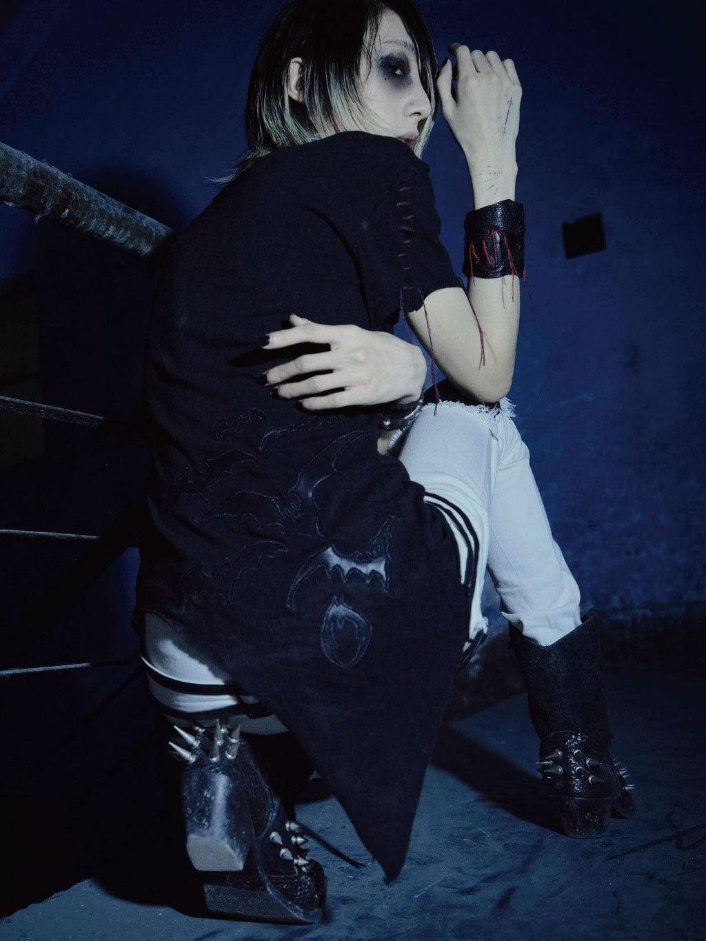 The space between Us Visual Subculture Dark Gothic Rock Bat Tassel Women's Black Bracelets