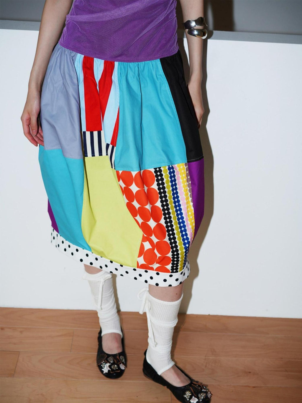 badtaste 17 Panel Spliced Printed Balloon Tuck Spaghetti Women's Slip Midi Dresses
