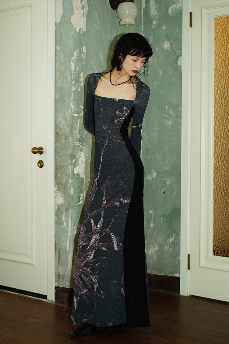 badtaste_Black_New_Chinese_Vintage_Print_Patchwork_Women's_Bodycon_Maxi_Dresses_753324742934_MISSTT
