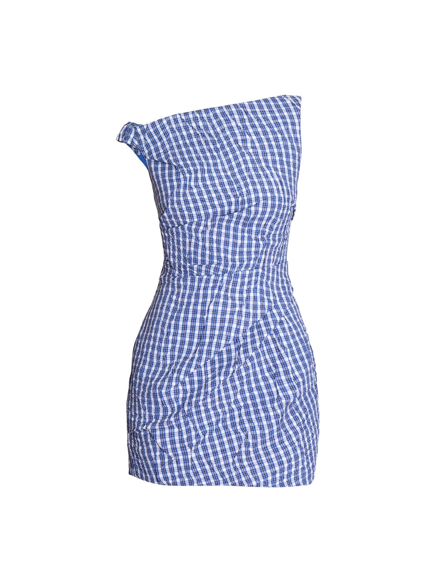 badtaste_Blue_Plaid_Vintage_Pleated_Asymmetrical_Women's_Off-shoulder_Mini_Dresses_1039777011309_MISSTT