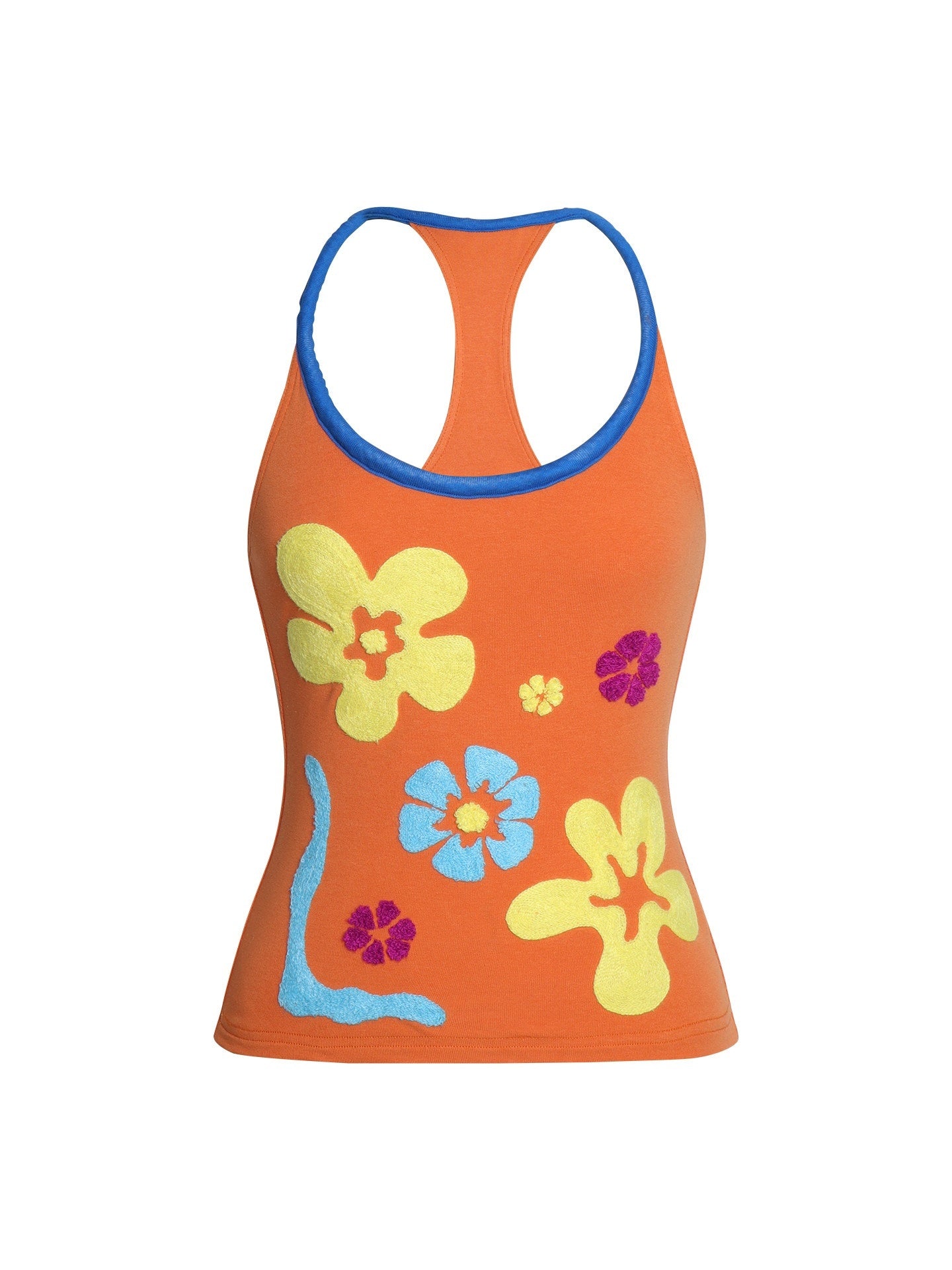 badtaste_Bright_Colorblock_3d_Embroidered_Floral_Racerback_Women's_Heavyweight_Halter_Tops_1060600776181_MISSTT