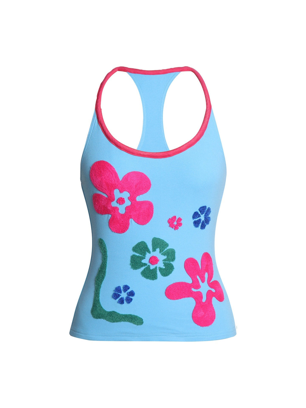 badtaste_Bright_Colorblock_3d_Embroidered_Floral_Racerback_Women's_Heavyweight_Halter_Tops_1060600776181_MISSTT