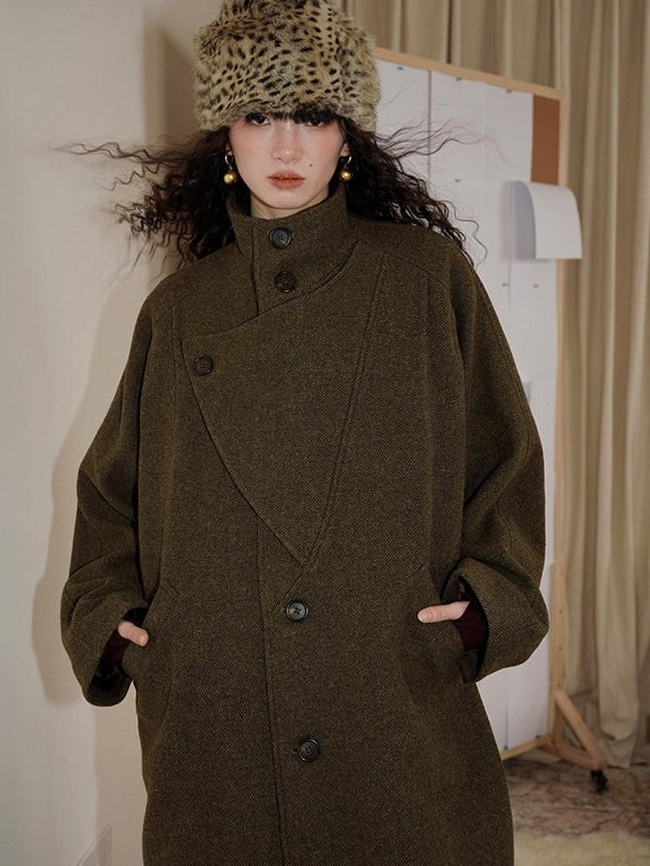 badtaste Brown Western Vintage Coin Classic Oversized Women's Long Coats