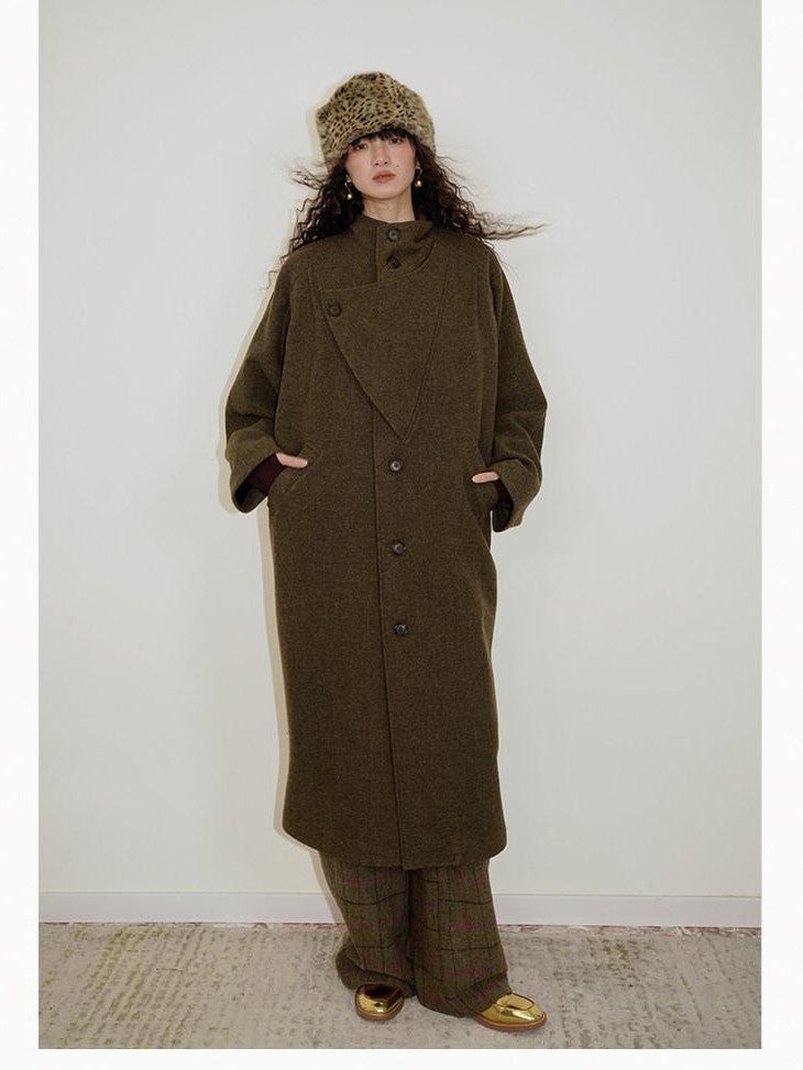 badtaste Brown Western Vintage Coin Classic Oversized Women's Long Coats