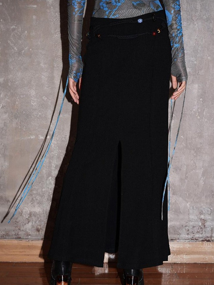 badtaste Chinese Print Mesh Panel Colorblock Slim Women's Mesh Bodycon Maxi Dresses
