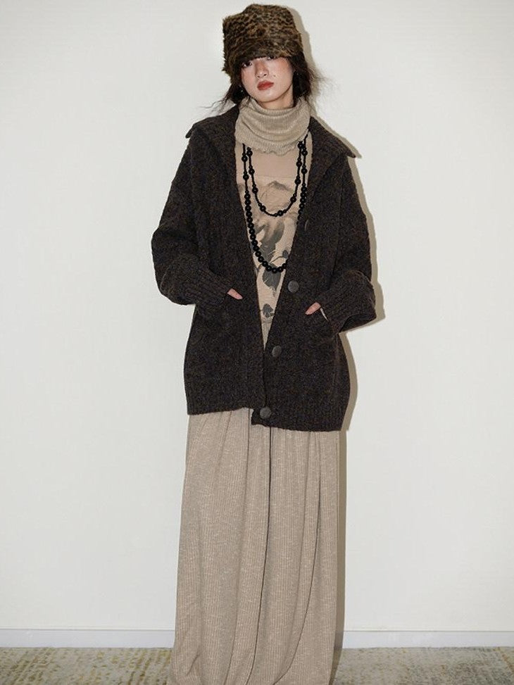 badtaste Chinese Print Panel High Neck Sheer Long Sleeve Women's Casual Maxi Dresses