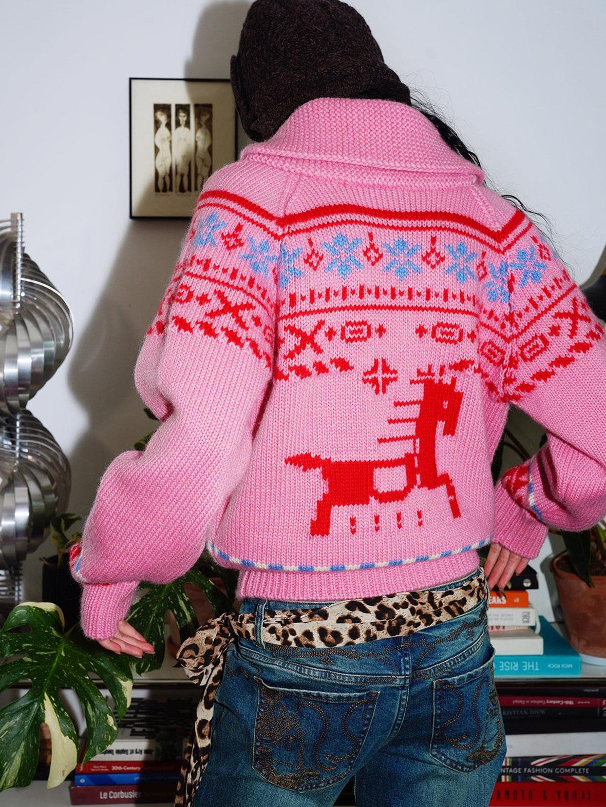 badtaste Chunky Fair Isle Knit Thick Loose Fit Women's 100 Percent Wool Cardigans