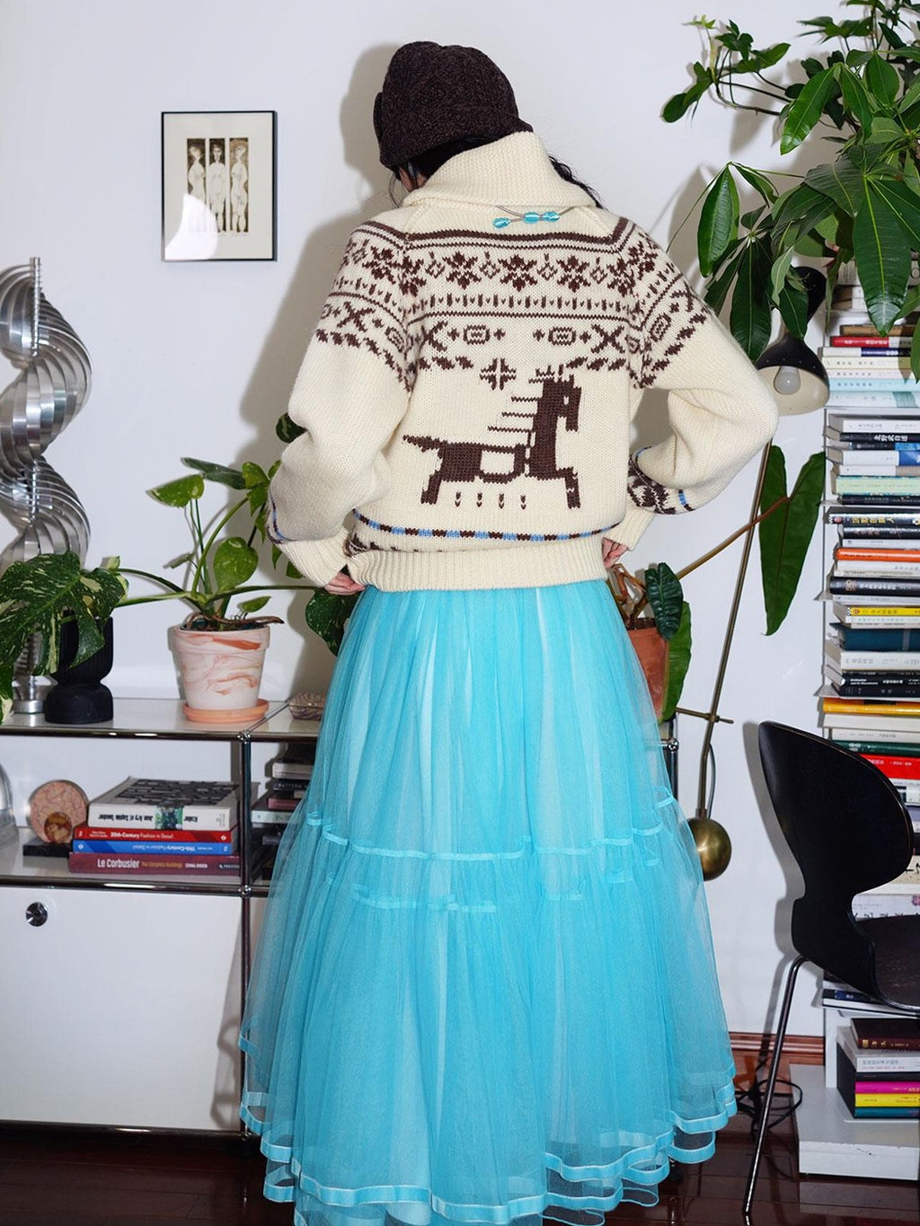 badtaste Chunky Fair Isle Knit Thick Loose Fit Women's 100 Percent Wool Cardigans