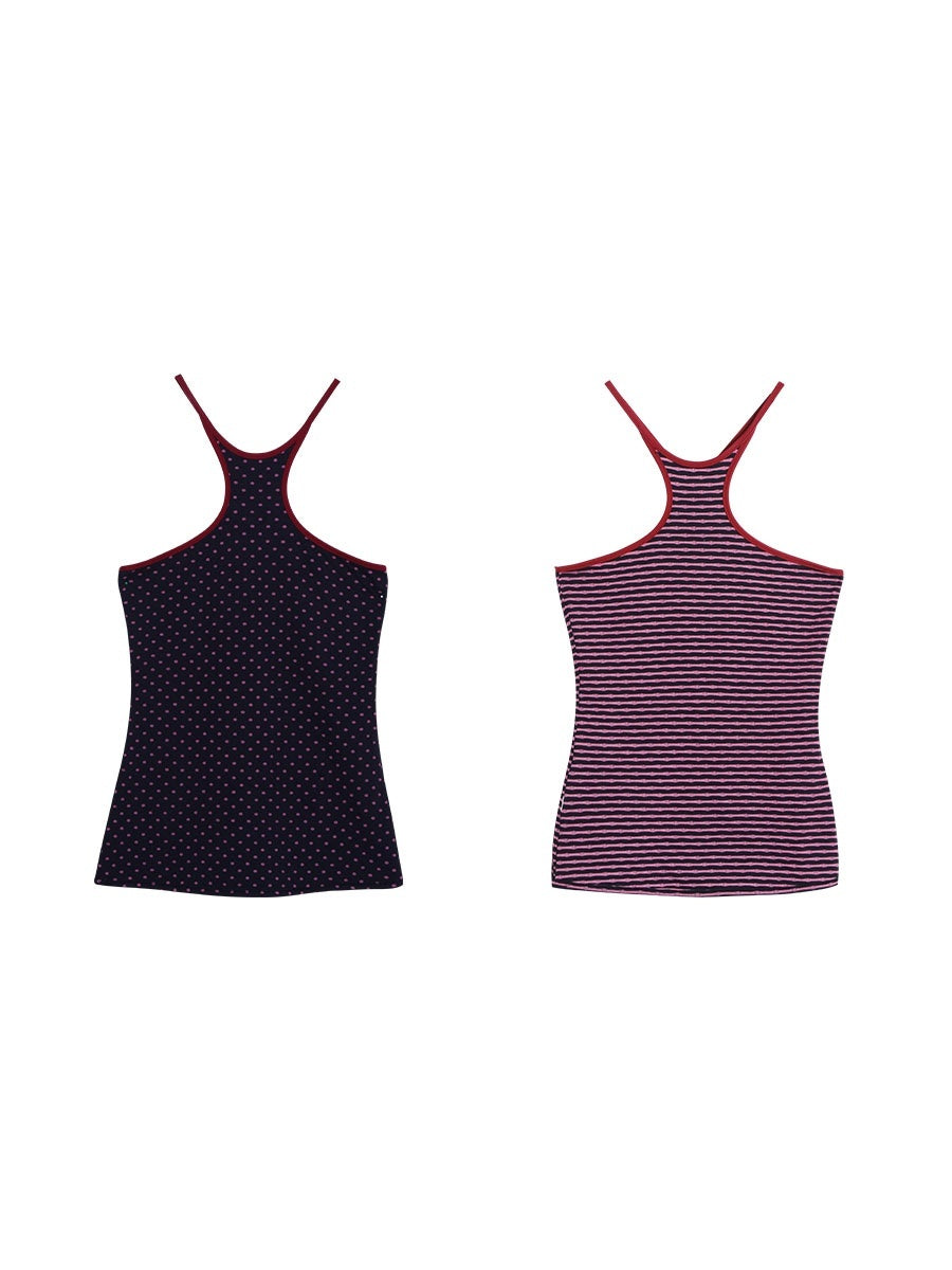 badtaste_Colorful_Retro_Polka_Dot_Colorblock_Reversible_Slim_Knit_Women's_Halter_Tops_907969966074_MISSTT