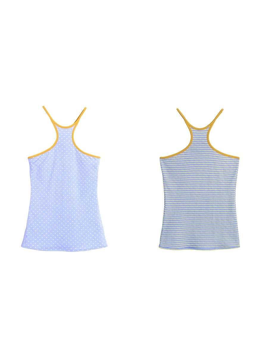 badtaste_Colorful_Retro_Polka_Dot_Colorblock_Reversible_Slim_Knit_Women's_Halter_Tops_907969966074_MISSTT
