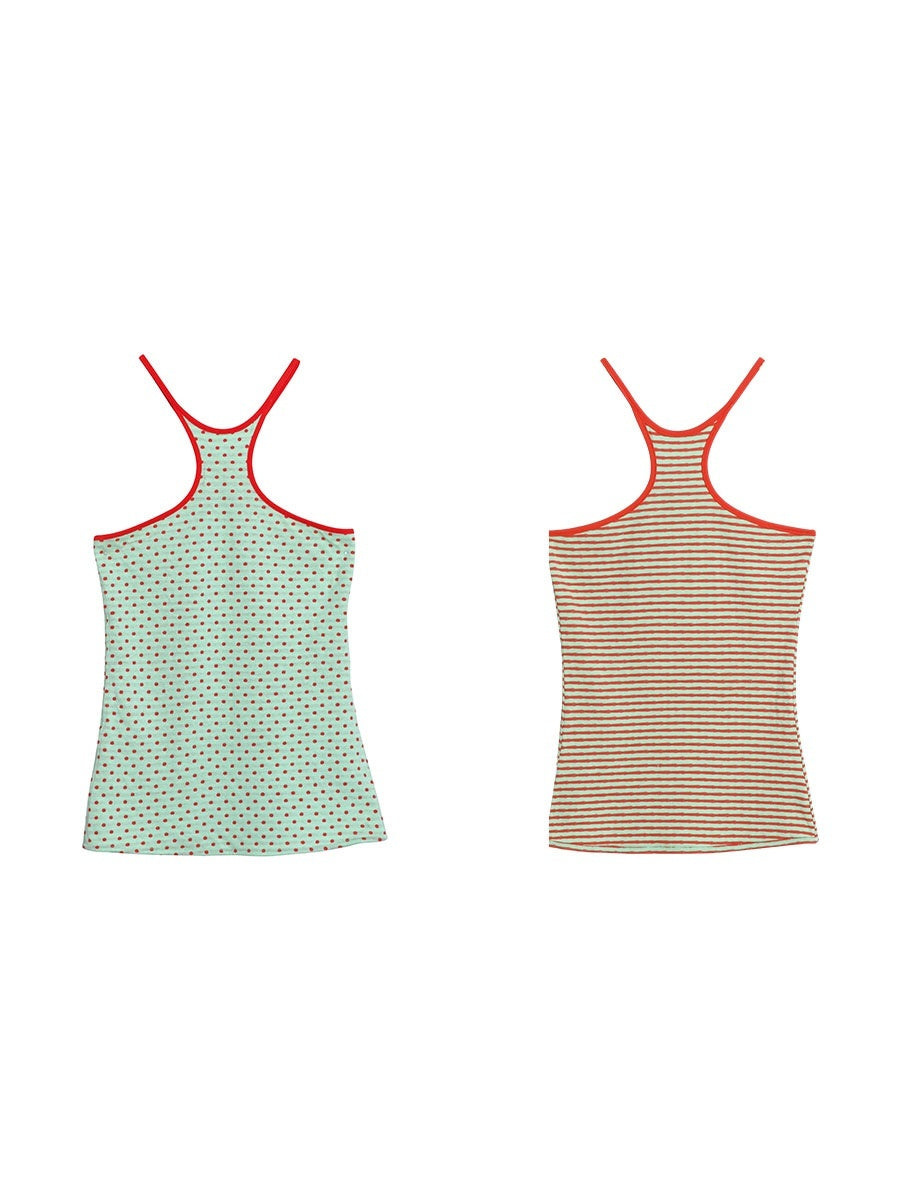 badtaste_Colorful_Retro_Polka_Dot_Colorblock_Reversible_Slim_Knit_Women's_Halter_Tops_907969966074_MISSTT