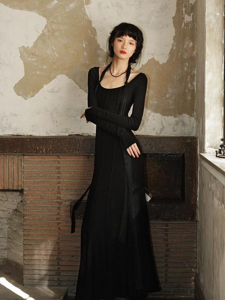 badtaste Convertible Vintage Slim Split Fishtail U Neck Women's Bodycon Maxi Dresses