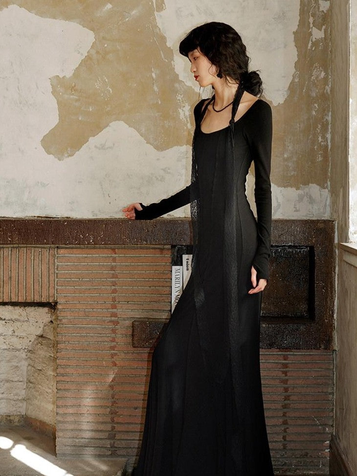 badtaste Convertible Vintage Slim Split Fishtail U Neck Women's Bodycon Maxi Dresses