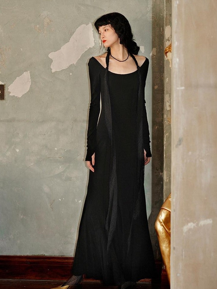 badtaste Convertible Vintage Slim Split Fishtail U Neck Women's Bodycon Maxi Dresses