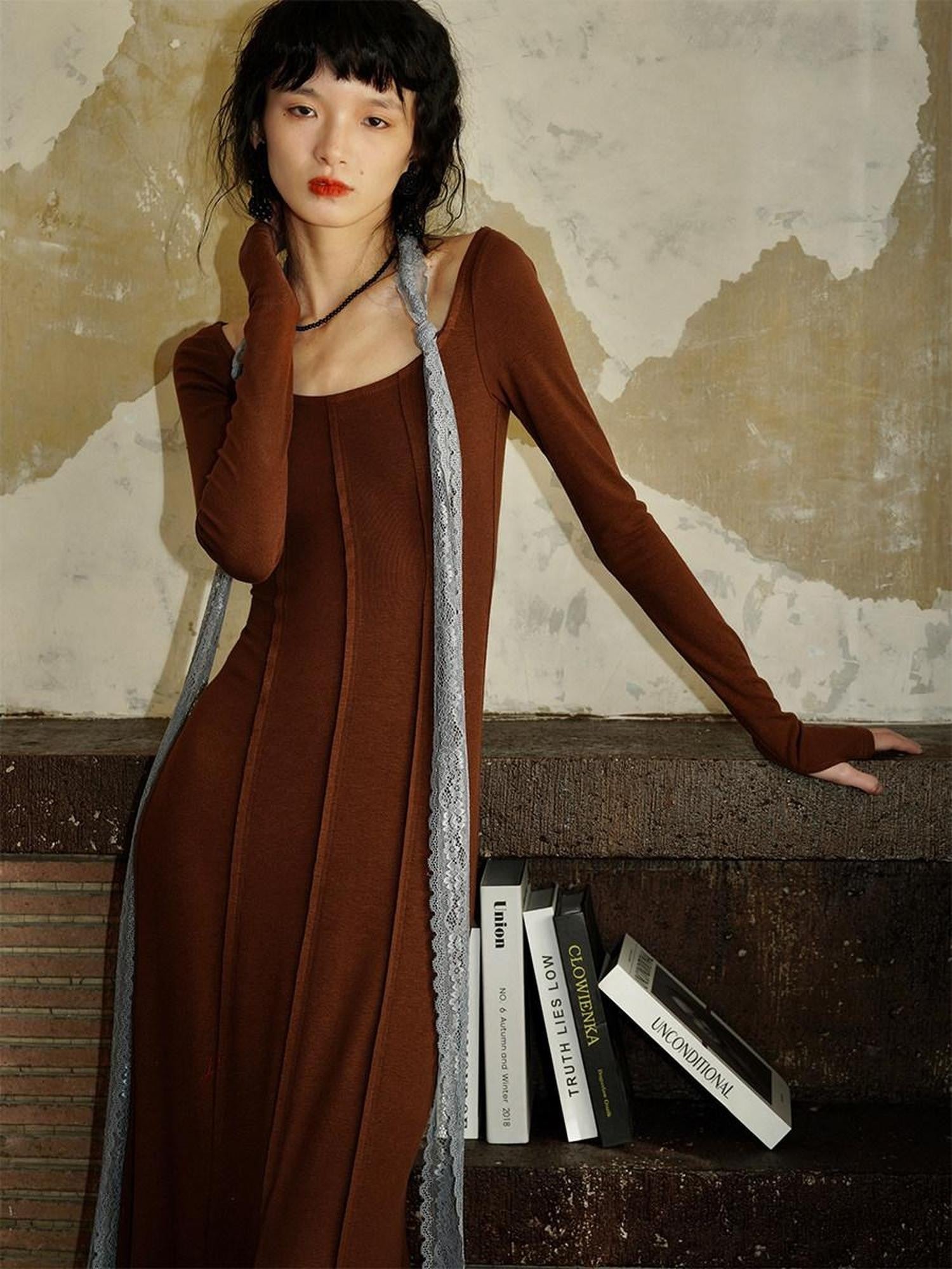 badtaste Convertible Vintage Slim Split Fishtail U Neck Women's Bodycon Maxi Dresses