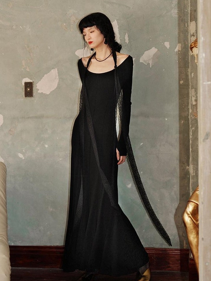 badtaste Convertible Vintage Slim Split Fishtail U Neck Women's Bodycon Maxi Dresses