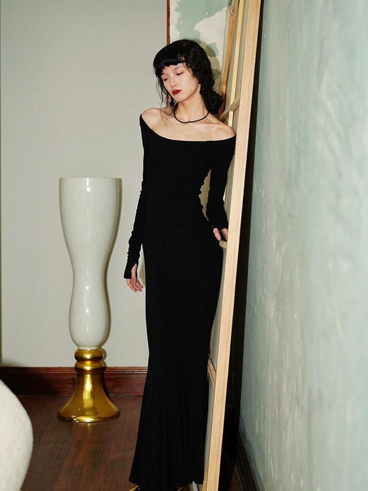 badtaste Convertible Vintage Slim Split Fishtail U Neck Women's Bodycon Maxi Dresses