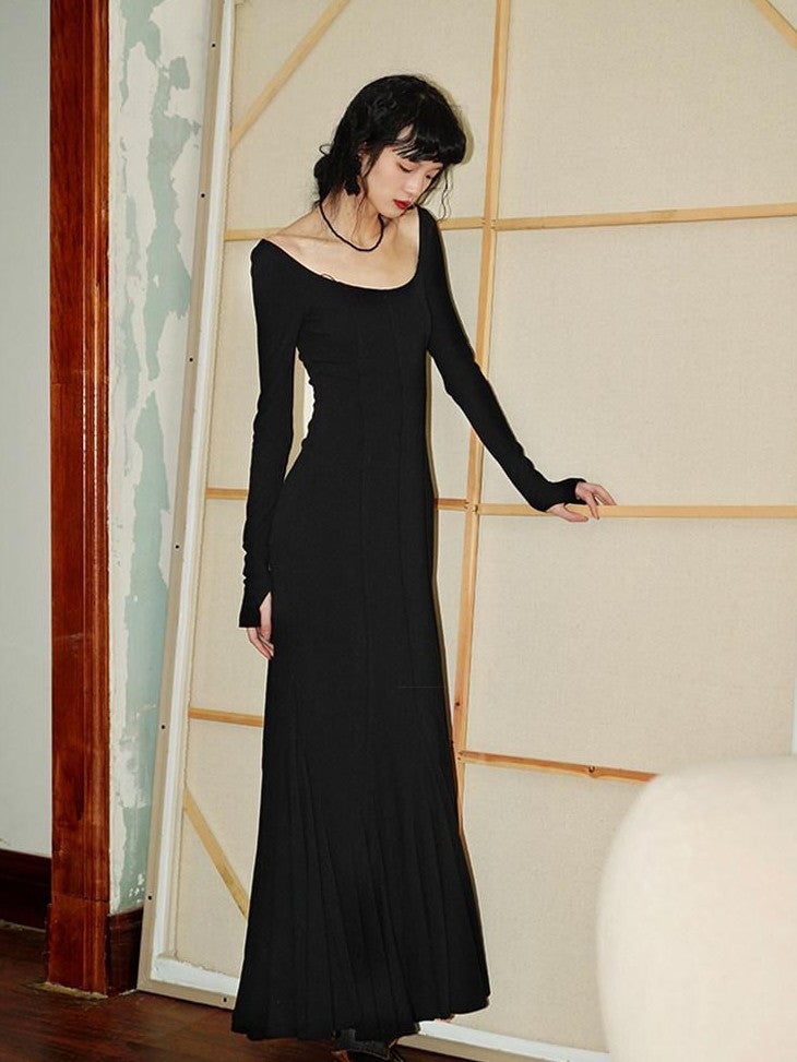 badtaste Convertible Vintage Slim Split Fishtail U Neck Women's Bodycon Maxi Dresses