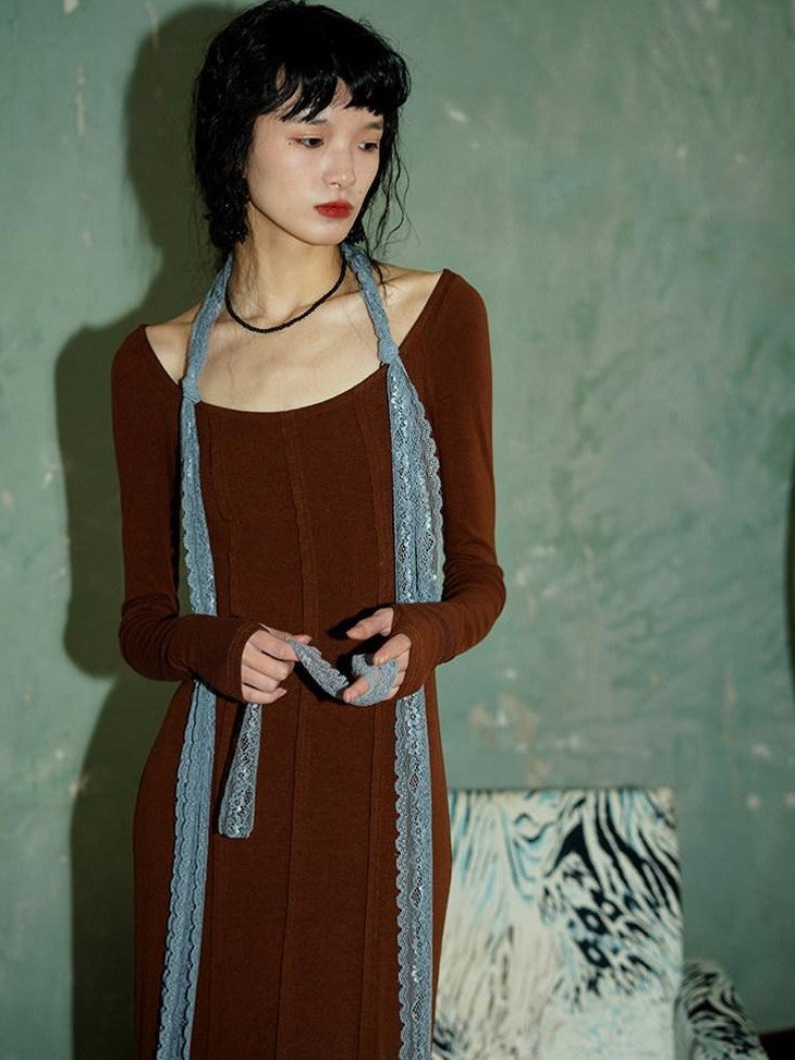badtaste Convertible Vintage Slim Split Fishtail U Neck Women's Bodycon Maxi Dresses