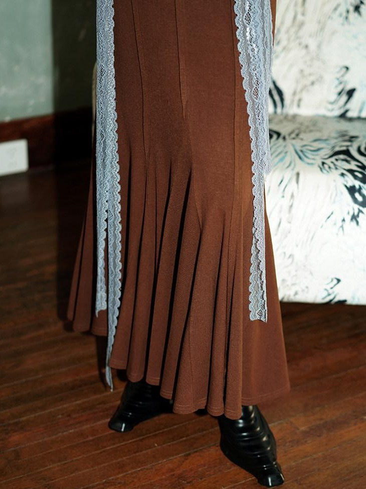 badtaste Convertible Vintage Slim Split Fishtail U Neck Women's Bodycon Maxi Dresses