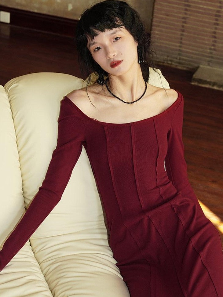 badtaste Convertible Vintage Slim Split Fishtail U Neck Women's Bodycon Maxi Dresses