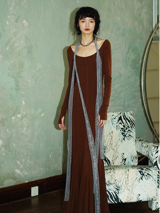 badtaste Convertible Vintage Slim Split Fishtail U Neck Women's Bodycon Maxi Dresses