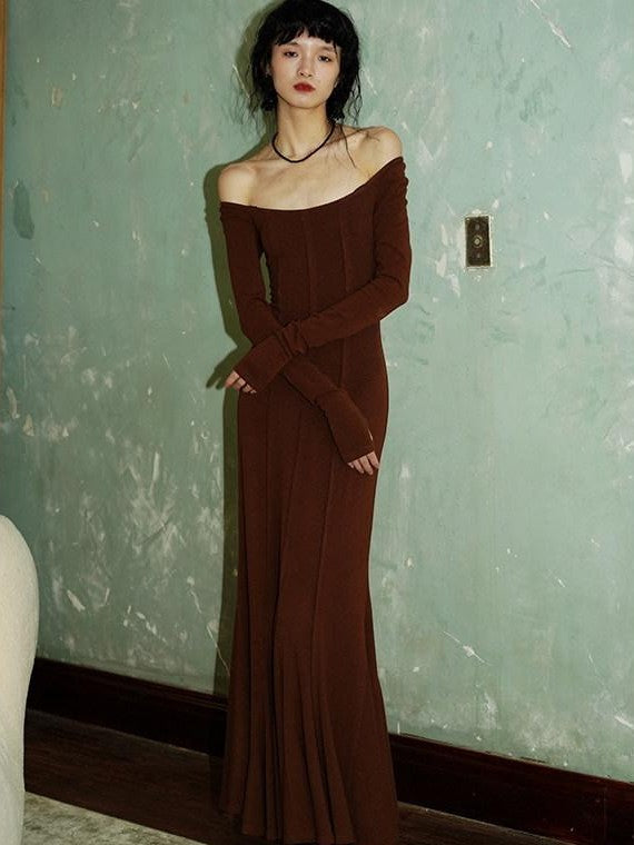 badtaste Convertible Vintage Slim Split Fishtail U Neck Women's Bodycon Maxi Dresses