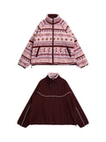 badtaste_Deep_Wine_Red_Reversible_Fair_Isle_Western_Women's_Lamb_Fleece_Fleece_Jackets_1000906044316_MISSTT