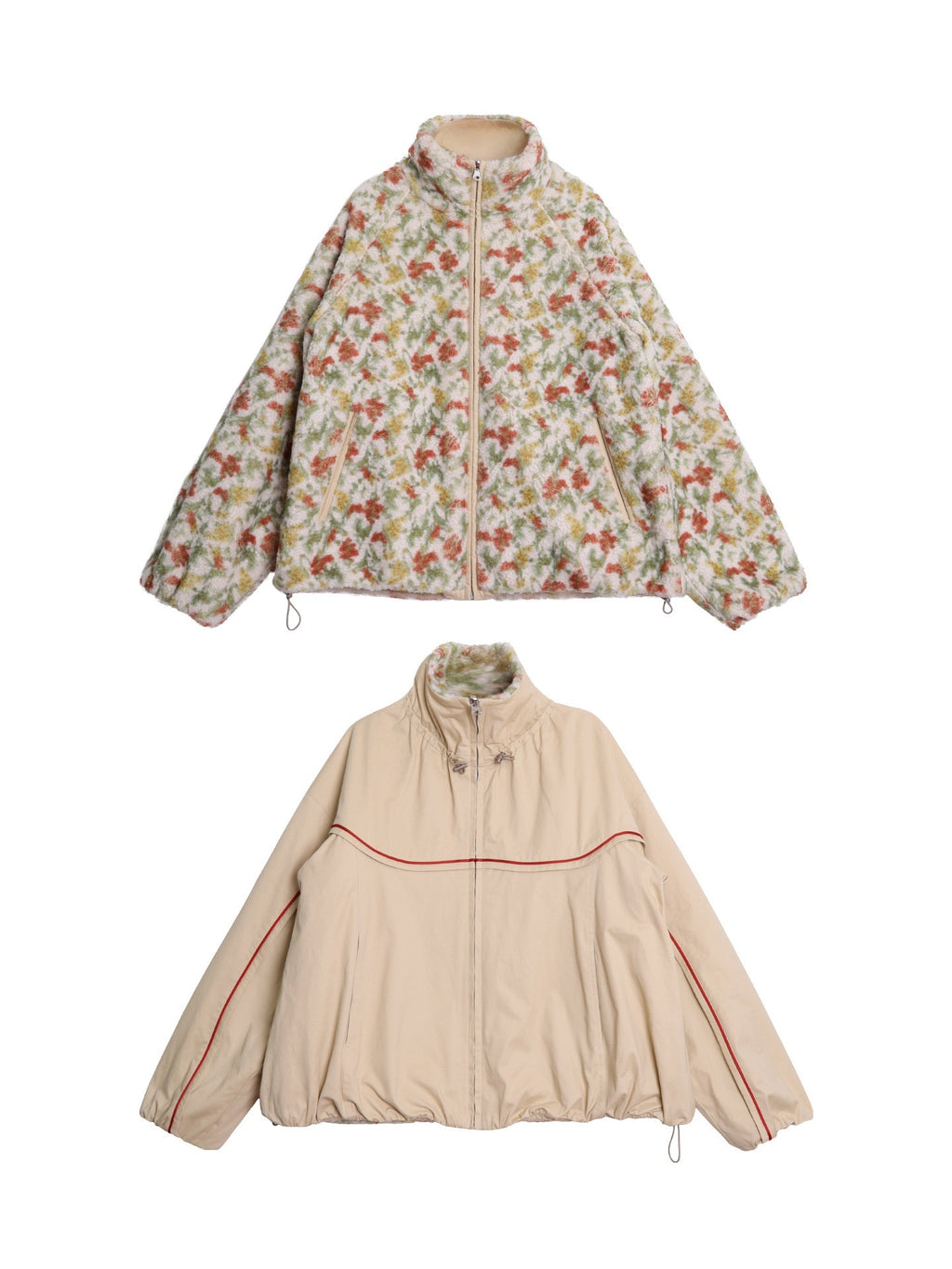 badtaste_Deep_Wine_Red_Reversible_Fair_Isle_Western_Women's_Lamb_Fleece_Fleece_Jackets_1000906044316_MISSTT