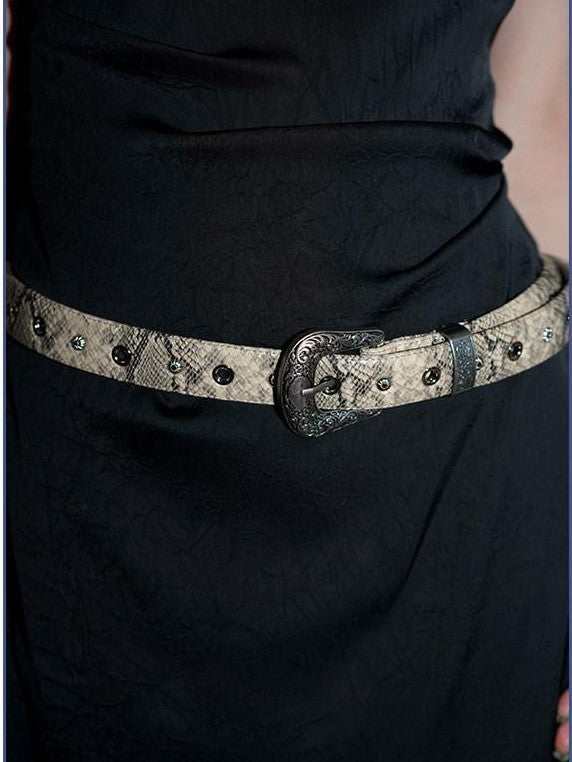 Edgy Western Niche Design Women's Pu Versatile Cool Blue Apricot Belts