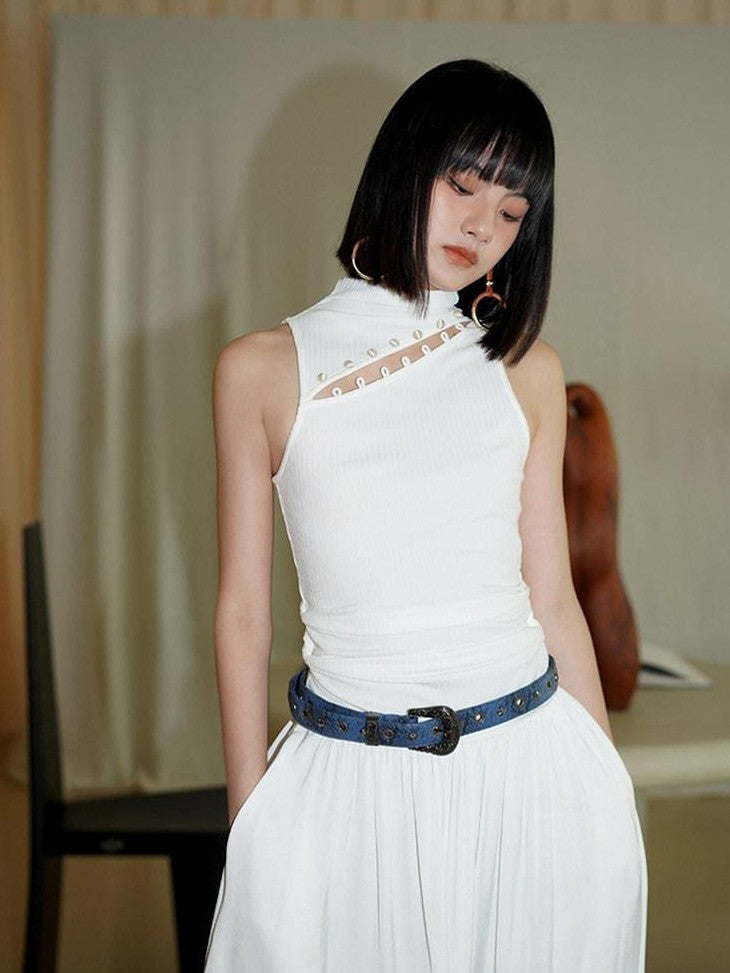 Edgy Western Niche Design Women's Pu Versatile Cool Blue Apricot Belts