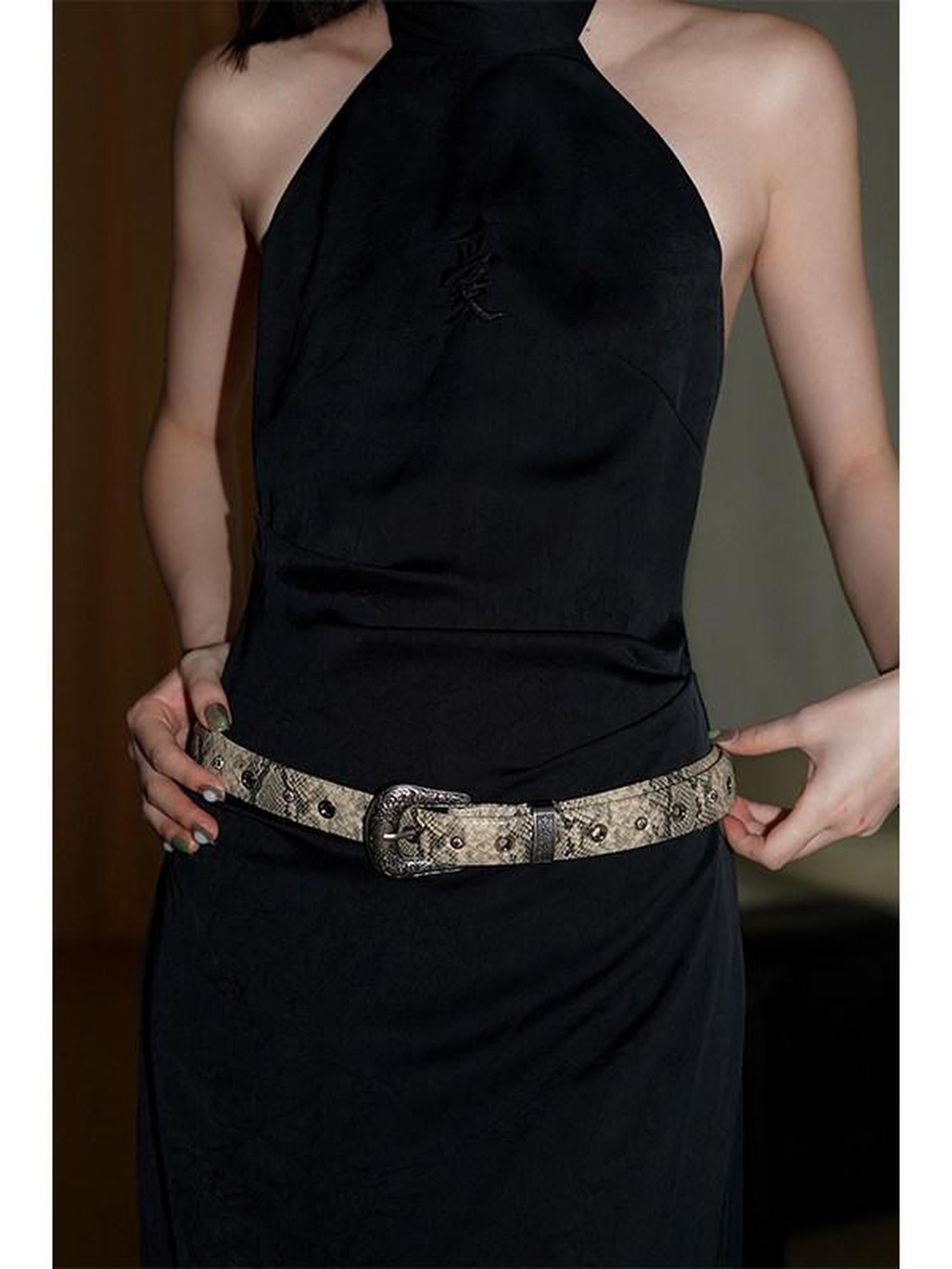 Edgy Western Niche Design Women's Pu Versatile Cool Blue Apricot Belts