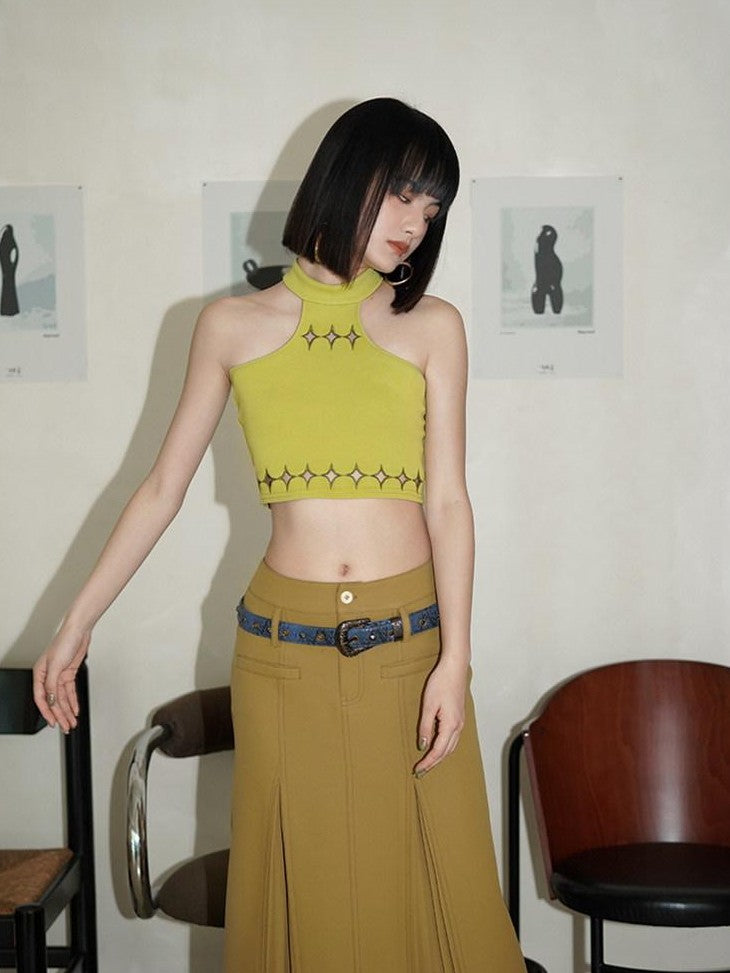 Edgy Western Niche Design Women's Pu Versatile Cool Blue Apricot Belts