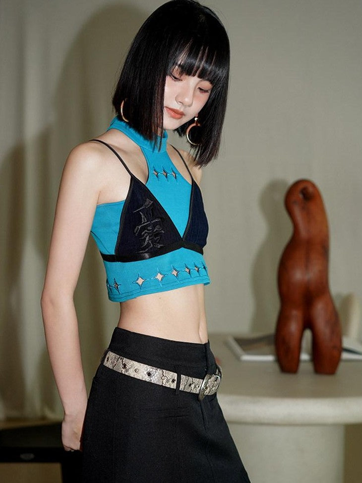 Edgy Western Niche Design Women's Pu Versatile Cool Blue Apricot Belts