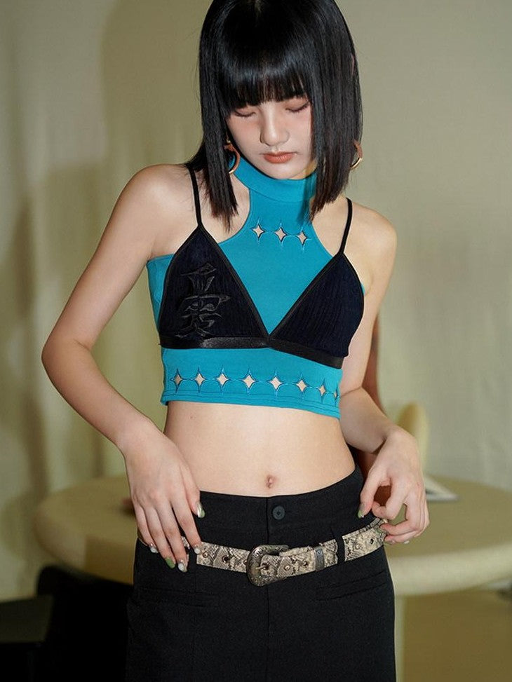Edgy Western Niche Design Women's Pu Versatile Cool Blue Apricot Belts