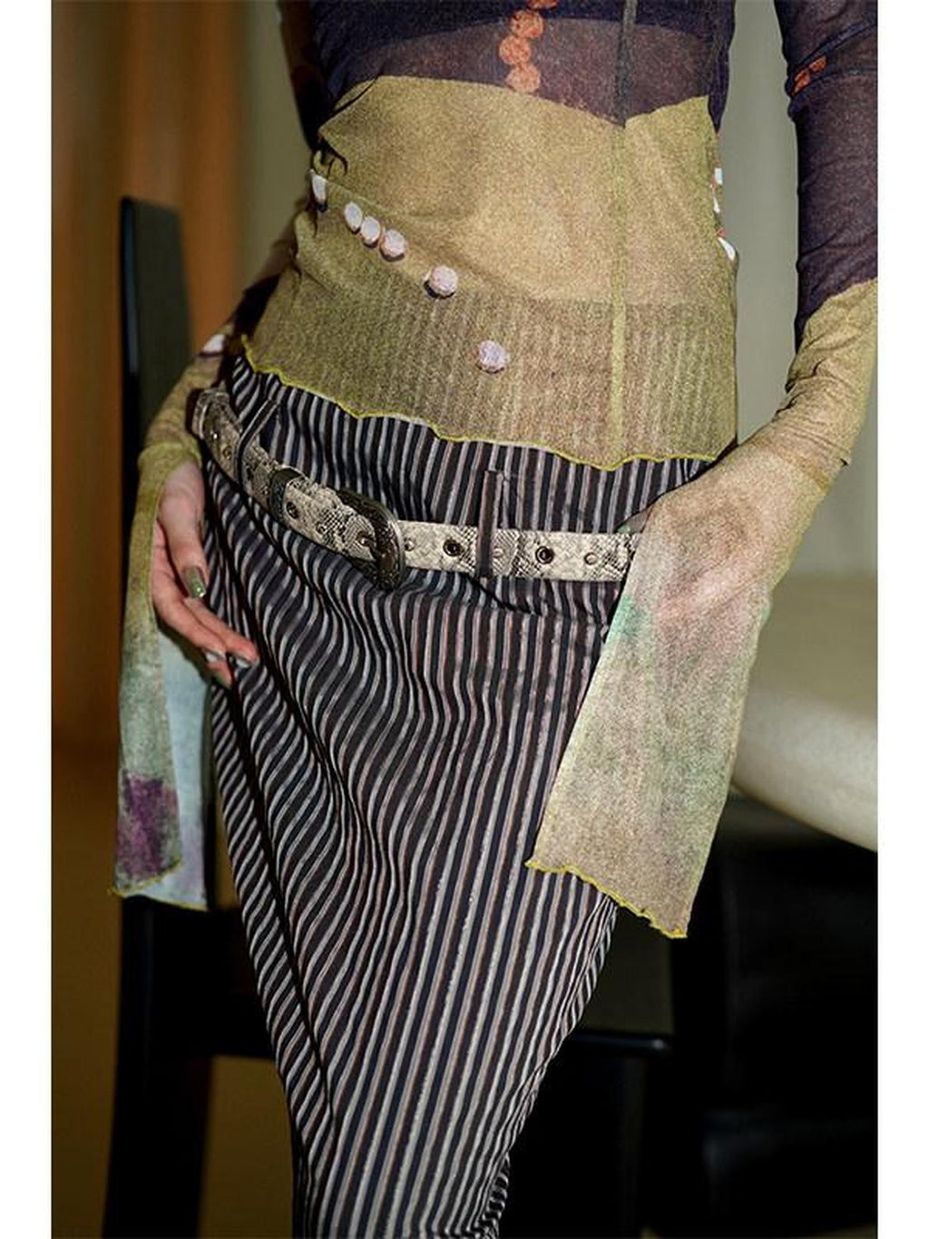 Edgy Western Niche Design Women's Pu Versatile Cool Blue Apricot Belts
