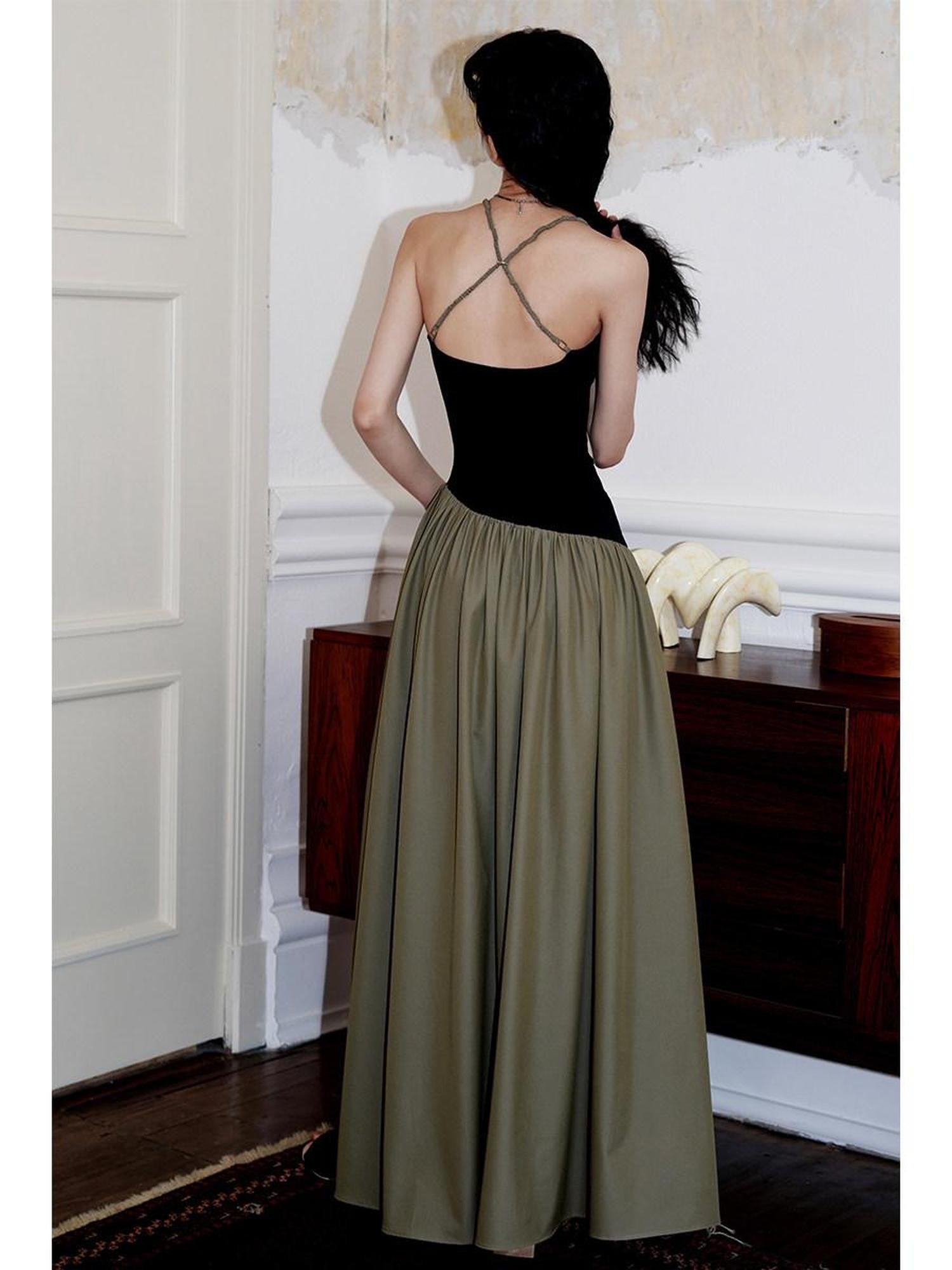 badtaste Embroidered Burnout Patchwork New Chinese Style Women's Slim Slip Maxi Dresses