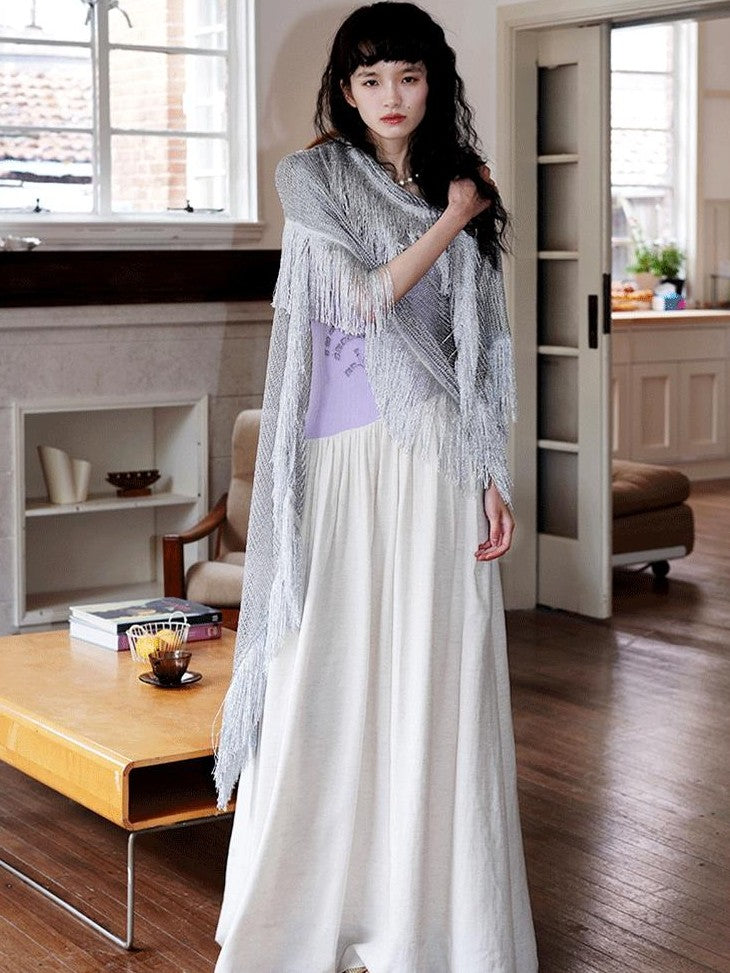 badtaste Embroidered Burnout Patchwork New Chinese Style Women's Slim Slip Maxi Dresses