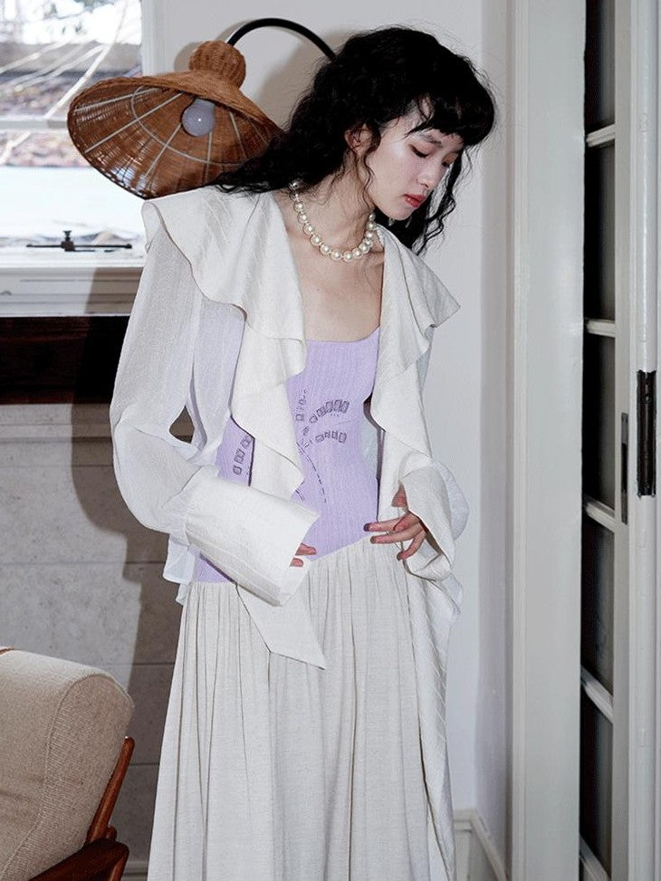 badtaste Embroidered Burnout Patchwork New Chinese Style Women's Slim Slip Maxi Dresses