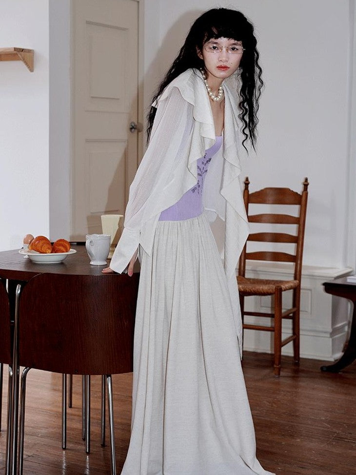 badtaste Embroidered Burnout Patchwork New Chinese Style Women's Slim Slip Maxi Dresses